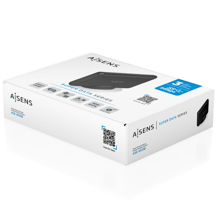 Aisens Caja Externa para Disco Duro de 3,5 Pulgadas ASE-3533B USB 3.1